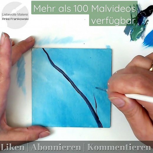 Super einfach! Kirschblüten malen mit Acryl für Kinder & Anfänger. Acrylmalerei in Zeitraffer