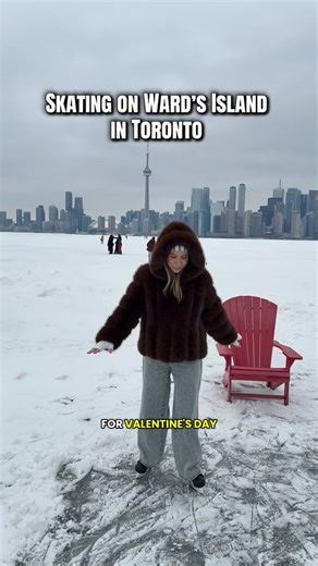 Sarah Smart Travel & Events on Instagram: "For the first time EVER I went skating out on Lake Ontario! Such a memorable way to celebrate Valentines Day!💘 Let me show you how to get there - it’s easy and fun. Don’t forget to bundle up! :) Please take your safety into your own hands . Don’t skate on unstable ice or try to go out on the lake unless there has been a deep freeze. #toronto #torontoisland #torontotok #torontoblogger #iceskating"