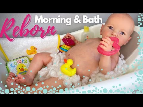 Reborn Baby Skya: Morning Routine, Bath & A Walk Outside. Is Baby Skya Feeling Better?