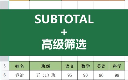 你知道SUBTOTAL和“高级筛选”的组合应用吗？