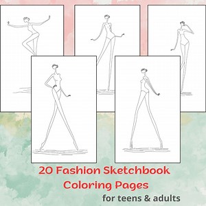 DIY Fashion Coloring Trendy Design Coloring Pages Create Your Outfits Style Sketch Coloring Book Chic Outfit Drawing Costume Design Template - Etsy