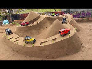 RC Off-Road Cars Adventure Across Long Sand Mountain Trails.