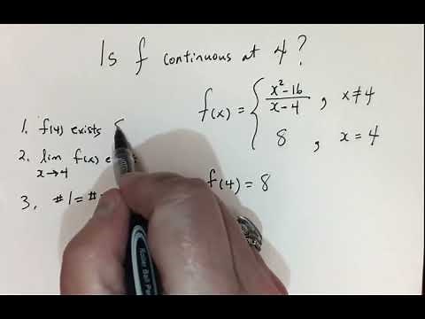 Show that f(x) is continuous at x=4
