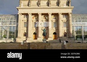 Historic monument, classical style museum structure, architectural masterpiece with entrance and statues, imposing neoclassical building featuring sculptures and decorative. Munich. Germany Stock Video Footage - Alamy