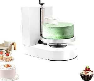 Cake Decorating Machine, Electric Birthday Cake Cream Smooth Coating Decoration Machine, Cake Smoother Icing Machine,Cake Cream Spatula Machine for 4-12inch Cake (White)