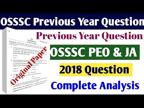 OSSSC PEO & Junior Assistant previous Year Question paper // Complete Solution // PEO & JA Classes