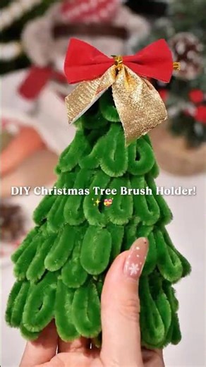 DIY Christmas Tree Brush Holder🎄✨