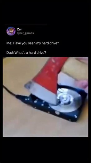 Gaming Memes | Zer 🎮 on Instagram: "In traditional computers, hard drives store data on spinning magnetic platters protected inside a sealed metal enclosure. Striking or drilling into a hard drive physically destroys those platters, which is one of the oldest and most effective ways to permanently erase sensitive data. Once the surface is scratched or shattered, the magnetic structure that holds files becomes unreadable even to advanced recovery tools. Scenes like this often circulate because t
