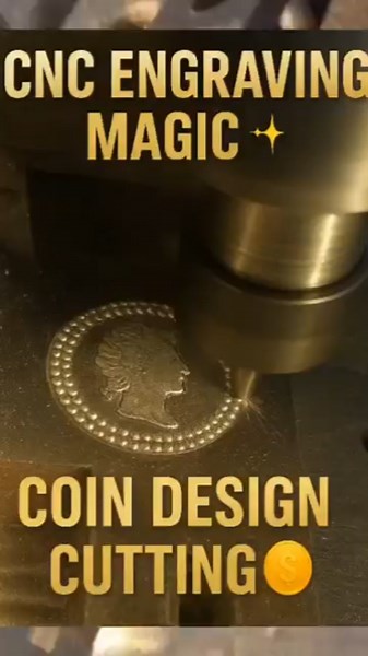 "⚡ CNC Engraving Coin Design | Precision Machining 🪙 | Short Video"#cnc #shorts