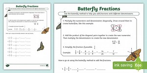 Butterfly Fractions Activity Sheet