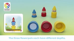 SmartGames Gnome Sweet Gnome Wooden Logic Puzzle Game with 48 Challenges – Educational Matching & Stacking Toy for Ages 3+