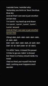 Fools Garden - Lemon Tree - 1995 - (Lyrics) Short