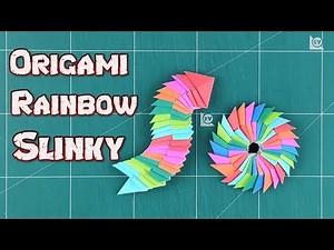 How To Make A Rainbow Slinky Toy - Easy Origami Rainbow Slinky Tutorials | DIY Easy Paper Craft