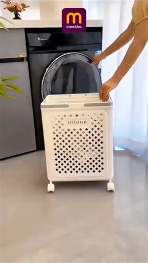 Best Meesho Home Find! 🧺 Space Saving Laundry Cart #Meesho #HomeHacks #shorts