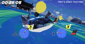 FISH³ is a surreal arcade fishing racer where you have to fish while you drive a fish-powered boat