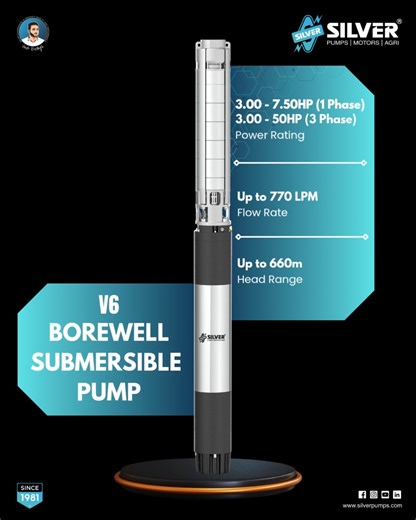 Silver's V4 Submersible Pump is designed to deliver superior water flow with unwavering consistency, even under the most demanding conditions. #SilverConsumerElectricals #Silver #silverpumpsandmotors #HardikPandya #VinitBediyaOfficial | Silver Pumps & Motors