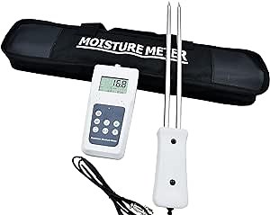 CNTST Hay Moisture Meter Tester Straw Bale Moisture Meter With Storage Function Measuring Range 5-82% Accuracy ±0.5% 120 Groups Data Storage for Measuring the Moisture of Compressed Hay and Straw
