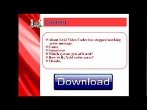 Resolve Xvid Video Codec has stopped working error