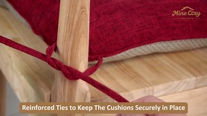 MineCozy Indoor Kitchen Chair Cushions Set of 2 Non Slip Tufted Chair Pads with Ties Thick Dining Room Dining Room Seat Cushions 16'' x 16'' x 4'' Black