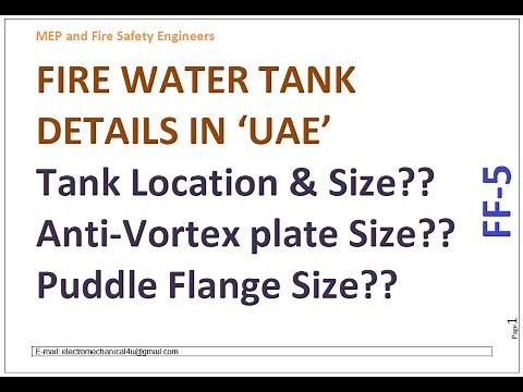 Fire Water Tank Details, Puddle Flange, Anti Vortex Plate & It's sizing in UAE (FF-5)
