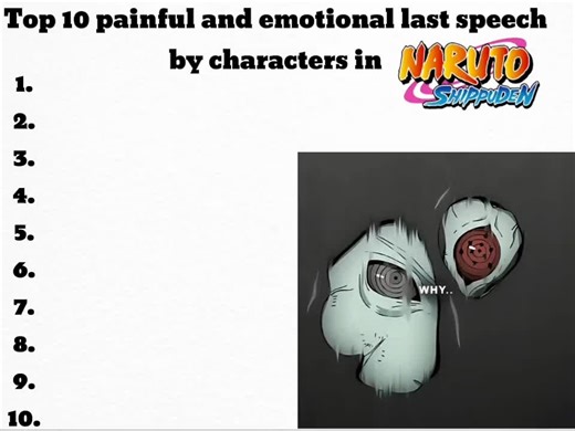 Top 10 Emotional Last Speeches in Naruto Shippuden
