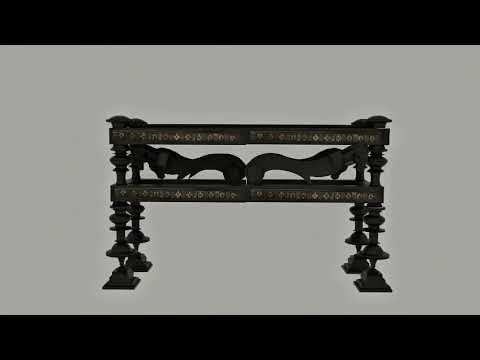 Ricostruzione 3D Blender di un subsellium pompeiano realizzata da Gaia Gallo