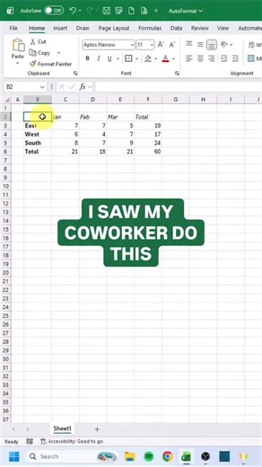Kat: Chief Excel Officer on Instagram: "Me 🤝AutoFormat #excel #exceltips #charts #corporate #workhacks"