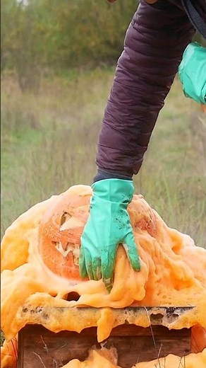 Halloween Pumpkin vs Elephant Toothpaste 🎃😜🧡💛