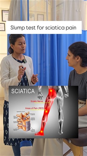 Slump one test for sciatica nerve compression #painrelief #physio #physioeducation