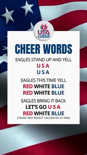 17K views · 59 reactions | SOUND ON: Learn the words (and follow this pace) to the USA Cheer! Let’s go USA  RED, WHITE, BLUE! 﫡 #goldstandard | USA Cheer | Facebook