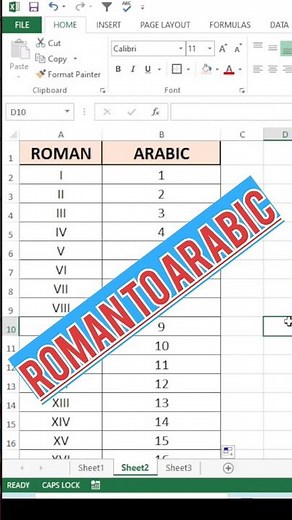 Excel Tutorial: Convert Roman Numerals to Arabic Numbers #excel #exceltutorial #dataanalysis