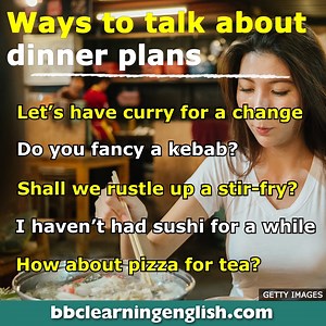 4.2K views · 398 reactions | 襤”I’m starving - what’s for dinner?” Here are 5 common ways to talk about dinner plans. What are you having for dinner?  #English #dinner #food #lunch #eat #foodanddrink #eat #recipe #ESL #EFL #Language | BBC Learning English | Facebook