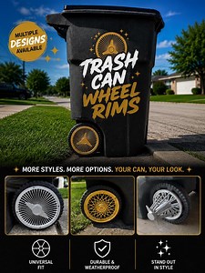 Trash Can Wheel Rims | Decorative Garbage Can Covers | - Etsy