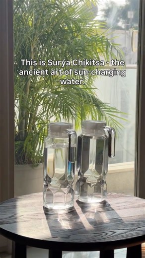 Vaidehi Kanoria I Home Detox Coach on Instagram: "Harness the Sun's Healing Power: The Science Behind Suryachikitsa ✨ In Ayurveda, it's called Surya Chikitsa—sun therapy. For centuries, this practice has transformed ordinary water into what ancient texts call "Suryanshu Santaptam" or sun-purified water, mentioned even in the Atharva Veda. But this isn't just spiritual tradition. Here's what happens when sunlight meets water: The Science Speaks: When water is exposed to sunlight for 5-8 hours, UV