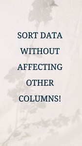 Sort Data Without Affecting Other Columns! #learnontiktok #viralvideotiktok #excelpointnepal #edutok #shorts #exceltips #advancedexcelinnepal #excel #free #office sort data in Excel, sort data without affecting other columns, Excel sorting tutorial, Excel for beginners, Excel tips and tricks, Excel learners, advanced Excel skills, Excel basics, Excel Point Nepal, Excel data management, Excel tutorial, Excel hacks, Excel productivity, Microsoft Excel, Excel for YouTube, Excel tricks, Excel workfl
