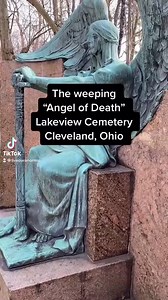 3.1K views · 37 reactions | The Haserot weeping “Angel of Death” Lakeview Cemetery - Cleveland Ohio. The statue appears to be weeping black tears. She holds an extinguished torch upside-down, a symbol of life extinguished. #cemetery #cemeteryphotography #LakeViewCemetery #clevelandohio #memorial #angelofdeath | LiveParanormal | Facebook