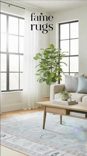 Living Room Transformation - Sylvie Gray Blue Pastel Modern Oushak Rug - Fame Rugs