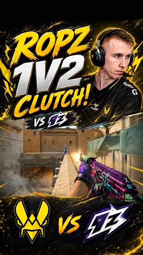 ROPZ IMPOSSIBLE 1V2 CLUTCH for VITALITY! 🥶 #CS2 #shorts