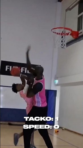 iShowSpeed takes on Tacko Fall 🫣 #nbl #nba #ishowspeed #speed #tackofall #1v1 #shorts #dunk