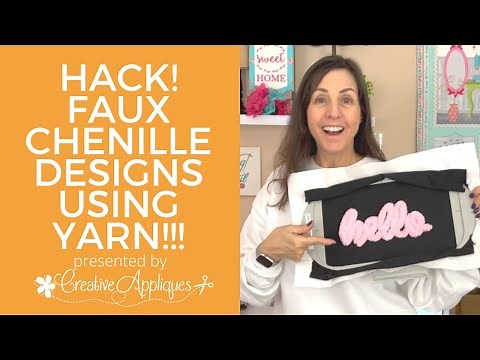 HACK! How to stitch faux chenille alphabets using yarn on your embroidery machine!