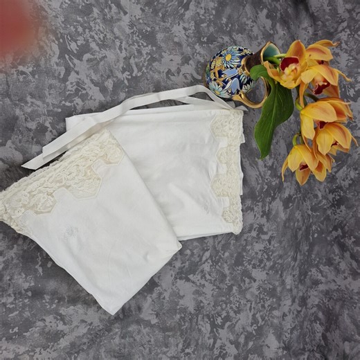 Vintage Art Deco Fine Cotton Lingerie Set With MQ Monogram & Lace, 1920s - Etsy