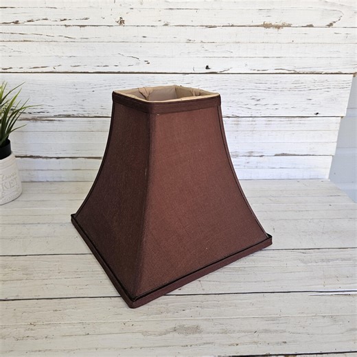 Vintage Brown Square Bell-shaped Lampshade: Cloth, Art Deco Glam - Etsy