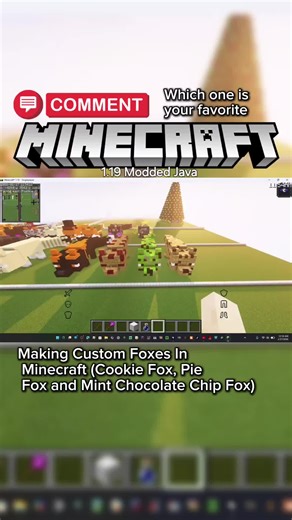 Making Custom Foxes In Minecraft (Cookie Fox, Pie Fox and Mint Chocolate Chip Fox) #fox #CapCut #Minecraft