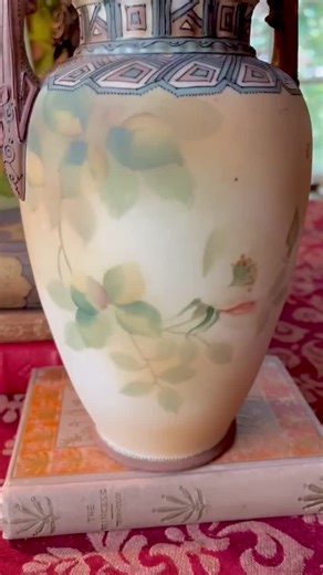 Antique Nippon Vase, Handpainted Earthy Woodland Roses - Etsy