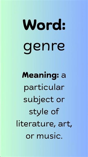 What does GENRE mean in English? #englishvocabulary