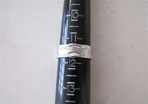 Classic Sterling Silver Diamond Texture Cut Pattern Wedding Ring Band Size 11.5 - Etsy