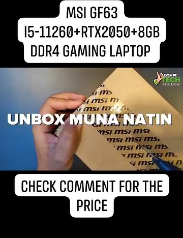 MSI GF63 I5-11260 with RTX2050 Gaming Laptop. #reels #gaming #laptops #easypc #intel | EASY PC