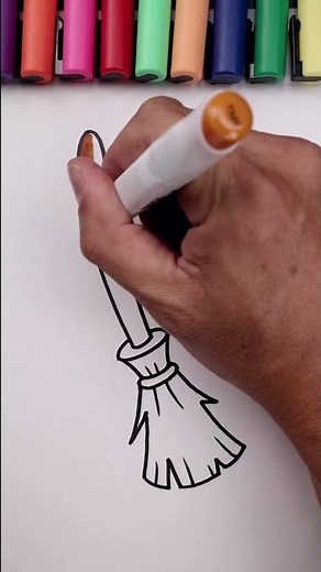 How To Draw Witches Broom Easy #shorts