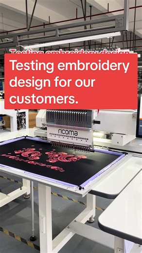 Testing Customer Embroidery Designs with Ricoma Machine