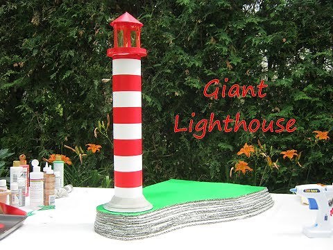 Make a big lighthouse from cardboard